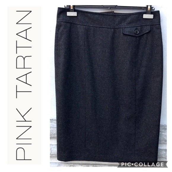 NWOT Pink Tartan Grey Flannel Skirt - Picture 2 of 11